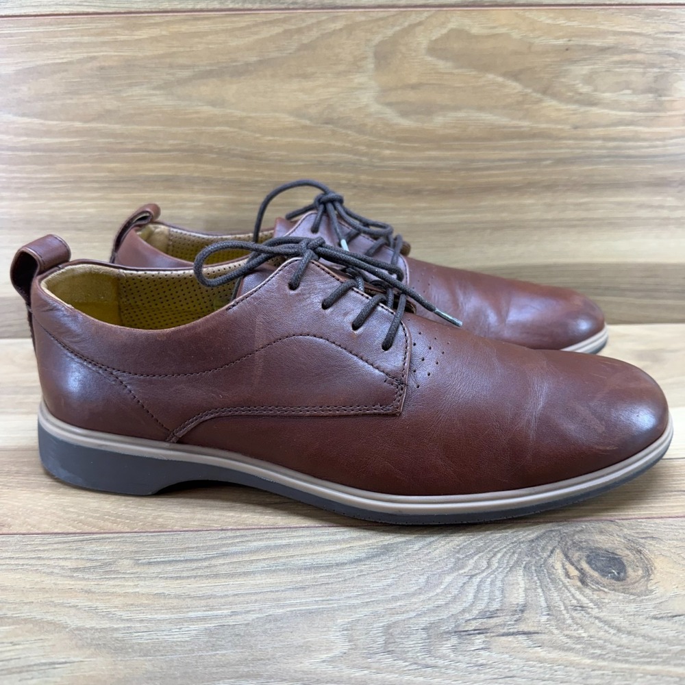 Amberjack Business Casual Comfort Oxfords Mens 8.5 M Brown Leather Modern